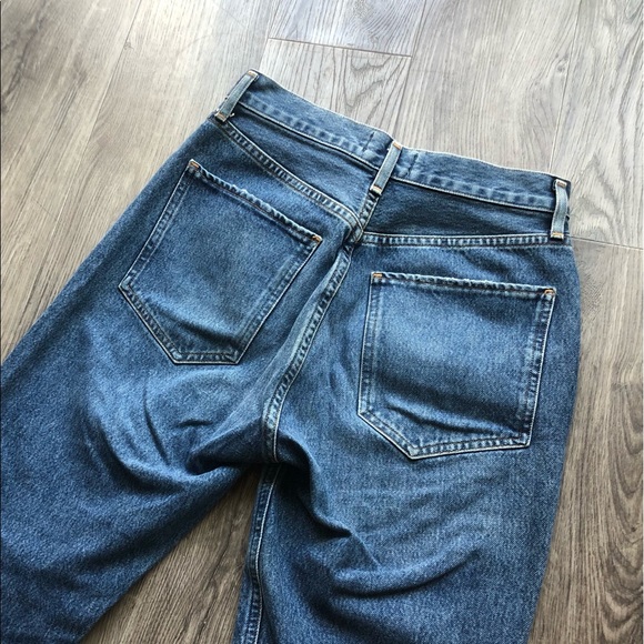 Agolde Riley High-Rise Straight Cropped Jeans Medium-Wash Size 25 - Picture 4 of 4